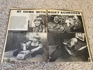 Ricky Schroder teen magazine pinup clipping At home with Ricky Pix bed van YOUNG