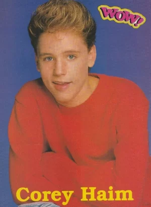 Corey Haim Brian Bloom Scott Bloom teen magazine pinup clipping red shirt WOW
