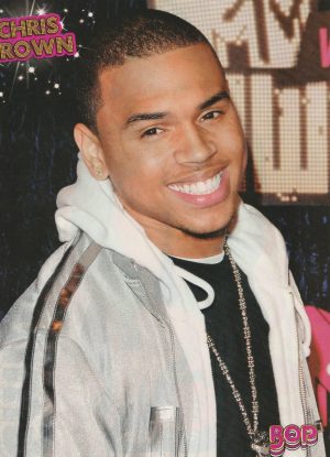 Chris Brown Emily Osment teen magazine pinup white teeth Bop