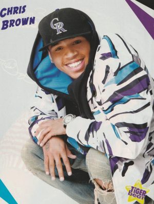 Chris Brown Emily Osment teen magazine pinup squatting Tiger Beat