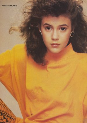 Alyssa Milano Christopher Barnes teen magazine pinup clipping orange shirt Teen Machine hot
