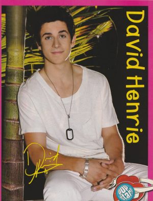 David Henrie teen magazine pinup clipping white shirt teen idols Pop Star young
