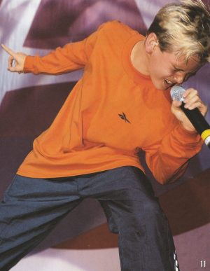 Aaron Carter teen magazine pinup clipping teen idol shorts stage RARE PIX