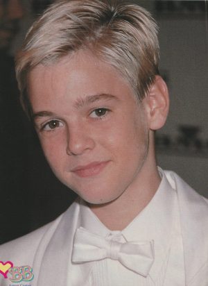 Aaron Carter teen magazine pinup clipping teen idol headshot white suit RARE BB