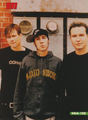 Blink 182 teen magazine pinup clipping M rock band pix picture brick wall