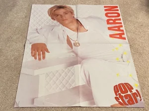 Aaron Carter teen magazine poster clipping Pop Star Rip white clothes 90's Pix