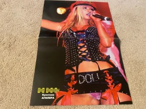 Christina Aguilera teen magazine poster clipping pink panties leather BCE RARE