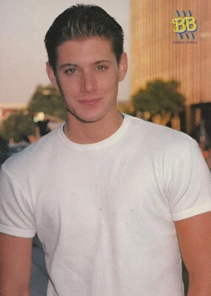 Jensen Ackles teen magazine pinup clipping white t-shirt Supernatural BB Bop Pix