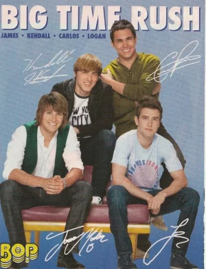 Big Time Rush teen magazine pinup clipping red leather chair Bop open legs hot