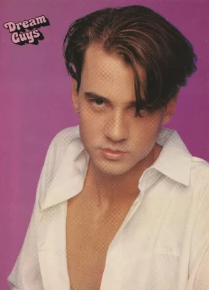 Tommy Page Joey Mcintyre teen magazine pinup clipping open white shirt Dream