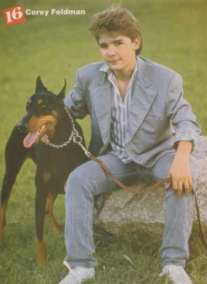 Corey Feldman Rob Lowe teen magazine pinup clipping 16 mag dog Goonies Pix