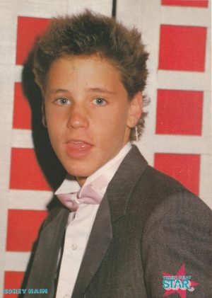 Corey Haim teen magazine pinup clipping suit tie Star earring teen idols pix pic