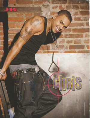 Chris Brown Chace Crawford teen magazine pinup clipping muscles black shirt J-14
