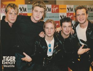 Westlife Backstreet Boys teen magazine pinup Virgin Mega Store Tiger Beat