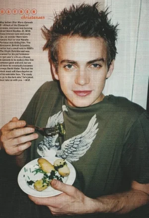 Hayden Christensen teen pinup Star Wars movie star eating YM rare actor pix