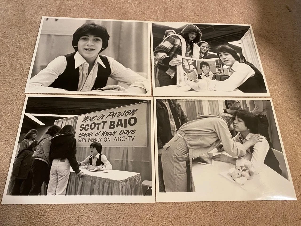4 Scott Baio 8x10 photos lot clipping Pix Pics Happy Days Young Rare Last Set
