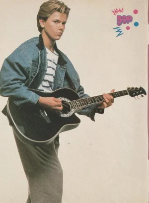 River Phoenix teen magazine pinup clipping jean jacket guitar Running on empty