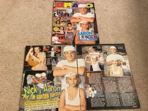 Aaron Carter Nick Carter teen magazine pinup clipping muscles Bravo sexy RARE