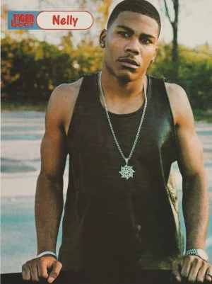 Nelly Eminem teen magazine pinup clipping pool black shirt muscles Tiger Beat