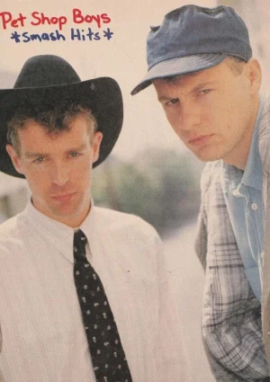 Pet Shop Boys teen magazine pinup clipping Smash Hits music band Pix blue hat