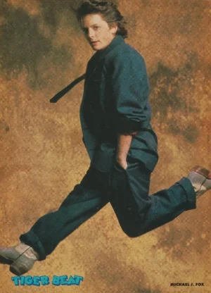 Share Michael J. Fox teen magazine pinup clipping jumping tie Tiger Beat Pix 1980's