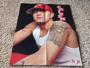 Eminem Simple Plan teen magazine poster clipping tattoos white shirt Bop rapper