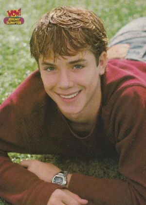 Jeremy Sumpter teen pinup clipping young boy red shirt laying down Wow Peter Pan