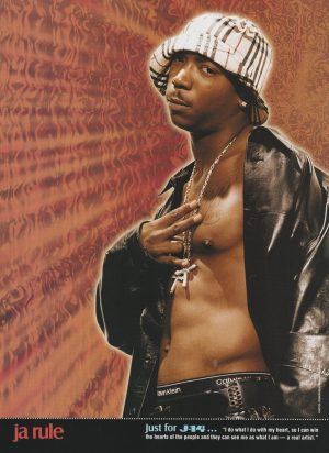Ja Rule Ashanti teen magazine pinup clipping shirtless hat Calvin Klein boxers