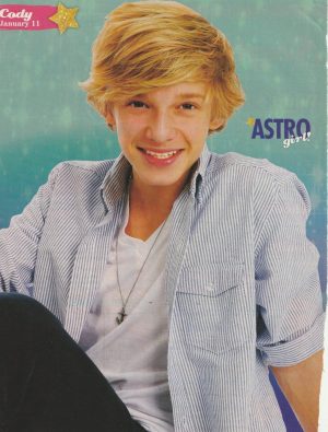 Cody Simpson teen magazine pinup clipping beautiful smile blue shirt Astro pix