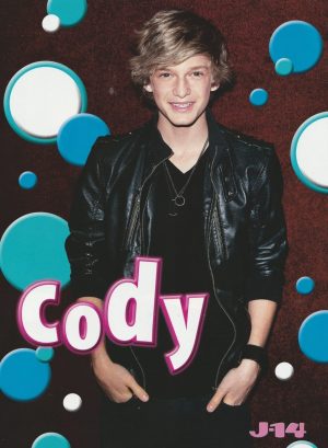 Cody Simpson All Time Low teen magazine pinup clipping leather jacket black pants J-14 pix