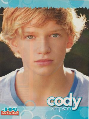 Cody Simpson teen magazine pinup clipping light blue shirt J-14 Cute boy alert