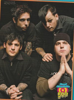 Good Charlotte teen magazine pinup clipping black shirts folded hands Bop pix