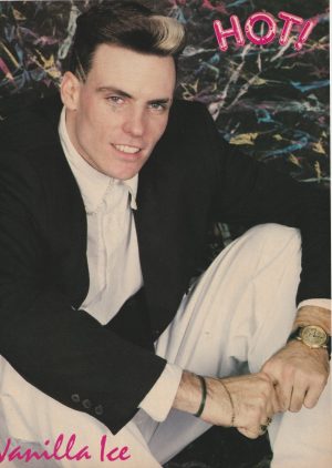 Vanilla Ice teen magazine pinup clipping Hot mag white pants rapper Pix