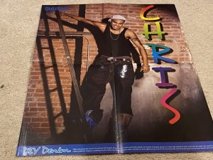 Chris Brown Miley Cyrus teen magazine poster ladder muscles black shirt Quizfest Pix
