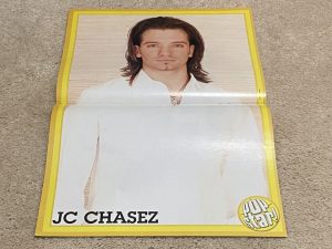 JC Chasez Nsync teen magazine poster clipping white shirt long hair Pop Star Pix