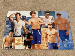 Boo Boo Stewart Taylor Lautner Zac Efron Kellan Luntz Lady Gaga Big Tim Rush Justin Bieber teen magazine poster clippings shirtless J-14 summer beach