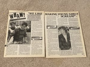 George Michael teen magazine clipping we like making young girls scream Bop pix