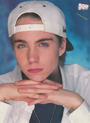 Jonathan Brandis Justin Whalin teen pinup clipping white shirt hat Bop RARE PIX
