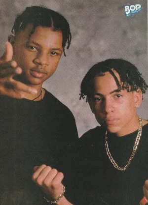 Kris Kross Take That teen pinup clipping black shirts necklace Bop 90's group