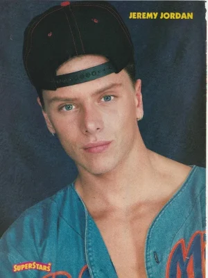 Jeremy Jordan David Lascher teen pinup clipping open shirt hat Superstars Rare