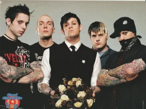 Good Charlotte teen magazine pinup clipping black shirts tattoos white roses Pix