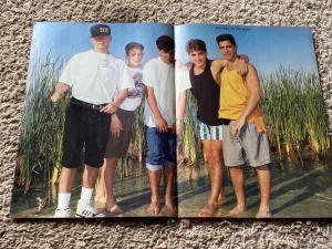 New Kids on the block teen magazine centerfold Teen Machine Barefoot toes NKOTB