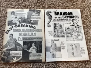 Brandon Call teen magazine pinup clipping Rare Pix beach barefoot Teen Set
