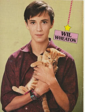 Kirk Cameron Wil Wheaton teen magazine poster kitten skates clipping rare