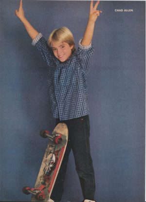 Chad Allen teen magazine pinup clipping young boy skateboard black jeans Rare