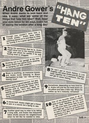 Andre Gower Chad Allen teen magazine pinup clipping Hang Ten Teen Set Pix