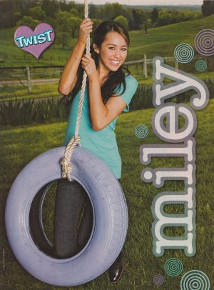 Miley Cyrus Nolan teen magazine pinup clipping tire swing child star young pix