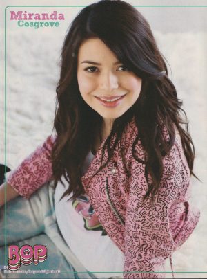Miranda Cosgrove teen magazine pinup clipping I Carly beach sand pink jacket Bop