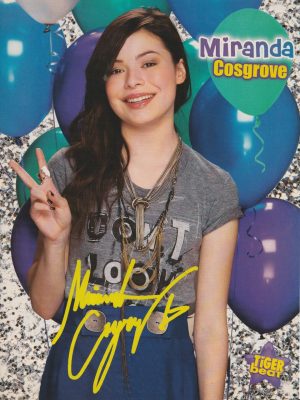 Miranda Cosgrove David Archuleta teen magazine pinup clipping I Carly balloons