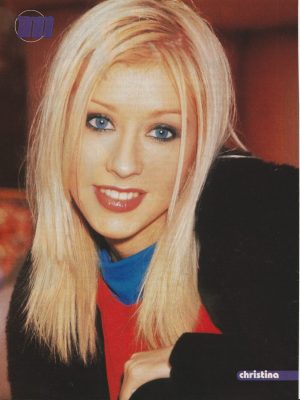 Christina Aguilera teen magazine pinup clipping pink lips dancer blue eyes Pix